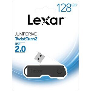 Lexar JumpDrive TwistTurn2 128GB USB 2.0 Flash Drive, Black